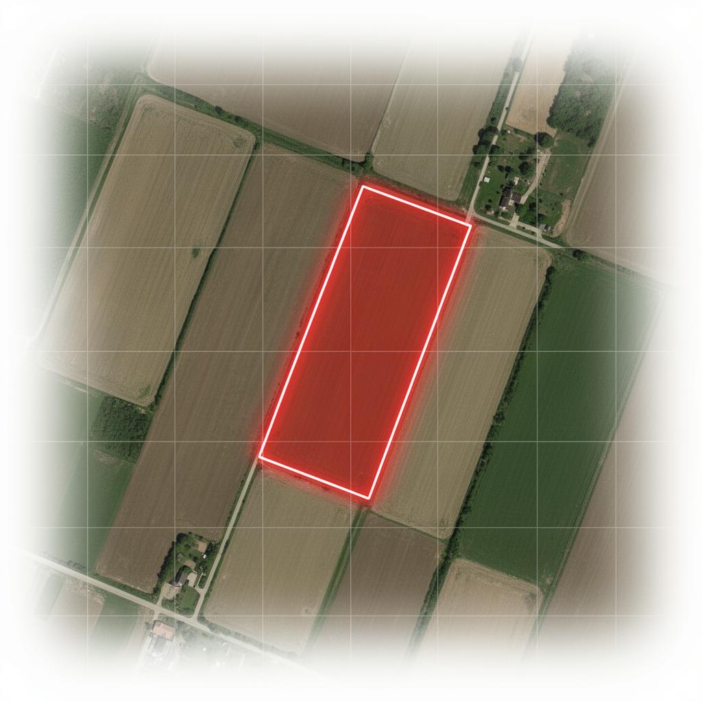 Satellite aerial view of a land plot with XperJet boundary overlay